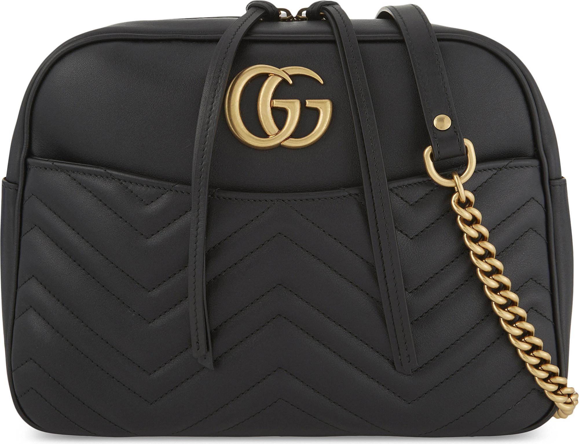 Gucci GG Marmont Medium Quilted Leather Shoulder Bag in Black - Lyst