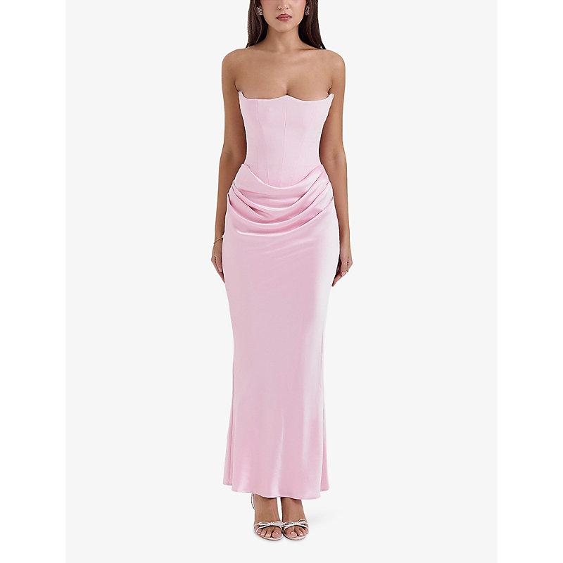 house of cb pink one shoulder dress 'Sasha' Hot Pink One Shoulder Bandage Dress
