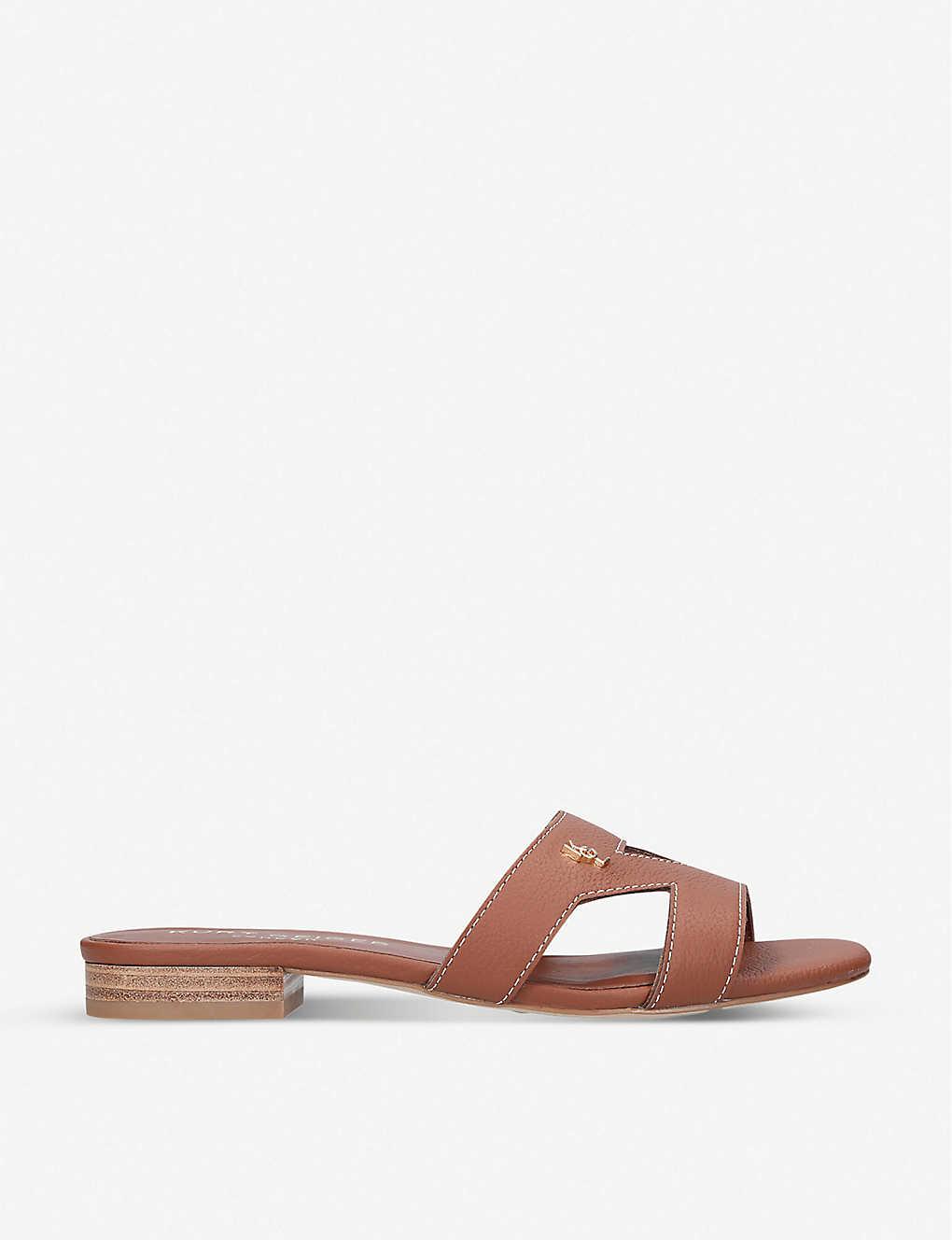 Kurt Geiger Odina Slip on Flat Sandals in Brown Lyst Australia