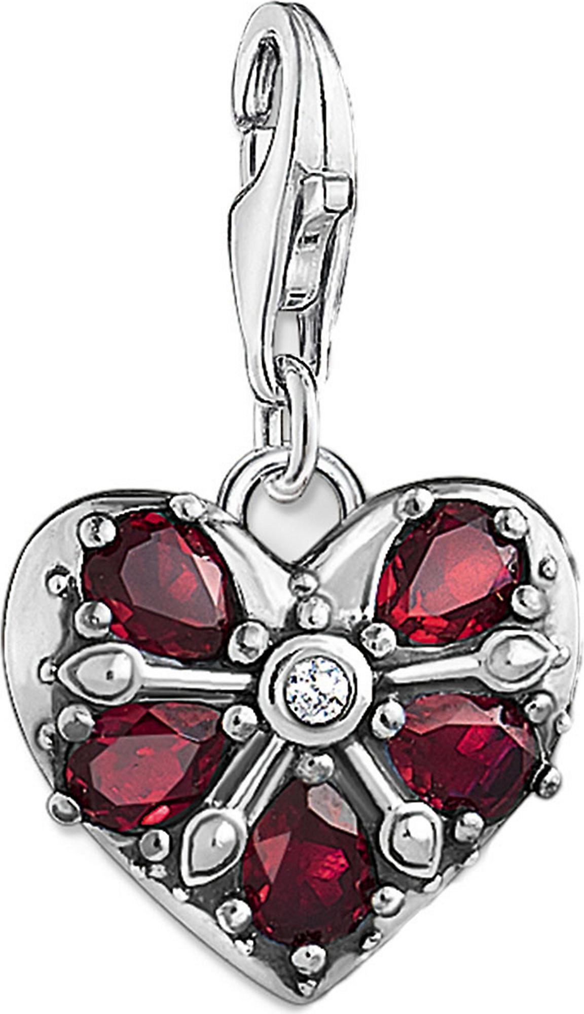 Thomas Sabo Charm Club Sterling Silver Vintage Heart Charm in Red - Lyst