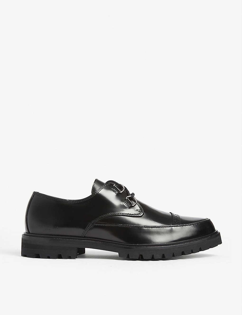 The Kooples D-ring Patent Leather Derby Shoes in Black for Men | Lyst
