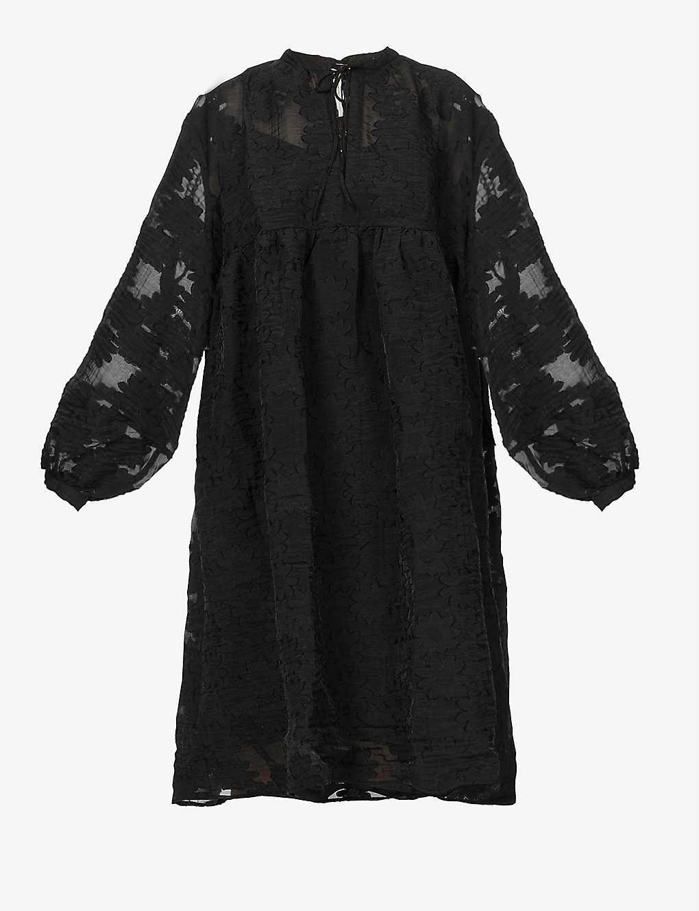 Samsøe & Samsøe Mynthe Oversized Woven Midi Dress in Black | Lyst
