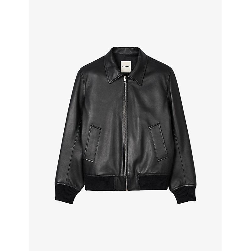 【海外限定】Sandroレザージャケット☆Relaxed-fit leather jack Sandro Distressed Cropped Leather Jacket | Saks Fifth Avenue