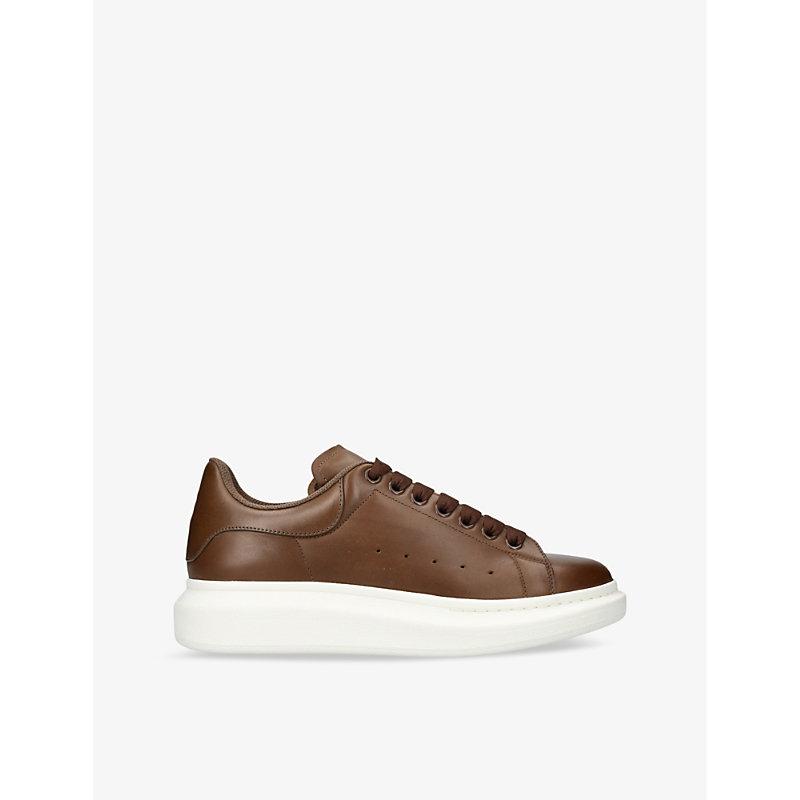 Alexander McQueen Dark Tuscan Platform Leather Low Top Trainers in Brown for Men Lyst UK