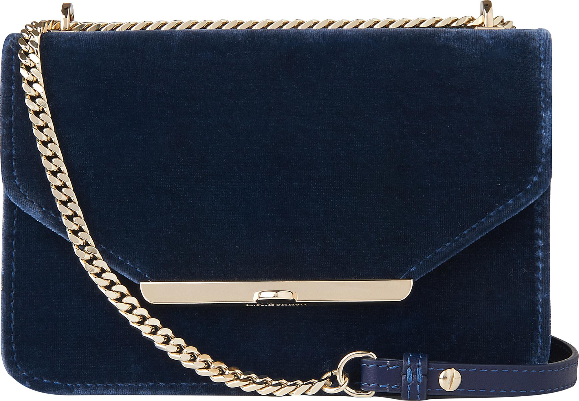 lk bennett velvet bag