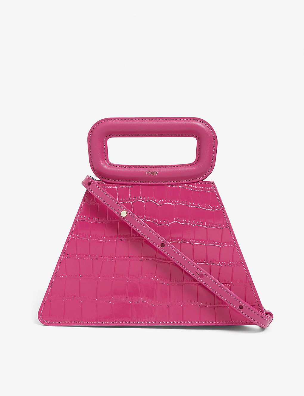Maje Croc-embossed Tote Bag in Pink | Lyst