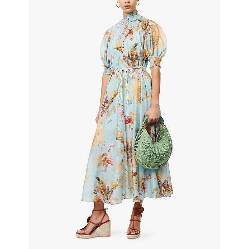 Zimmermann Ascension Billow Floral-Print Silk Maxi Dress in