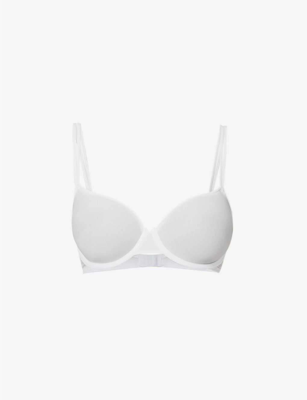 Calvin Klein Sheer Marquisette Demi Recycled Nylonblend Bra in White