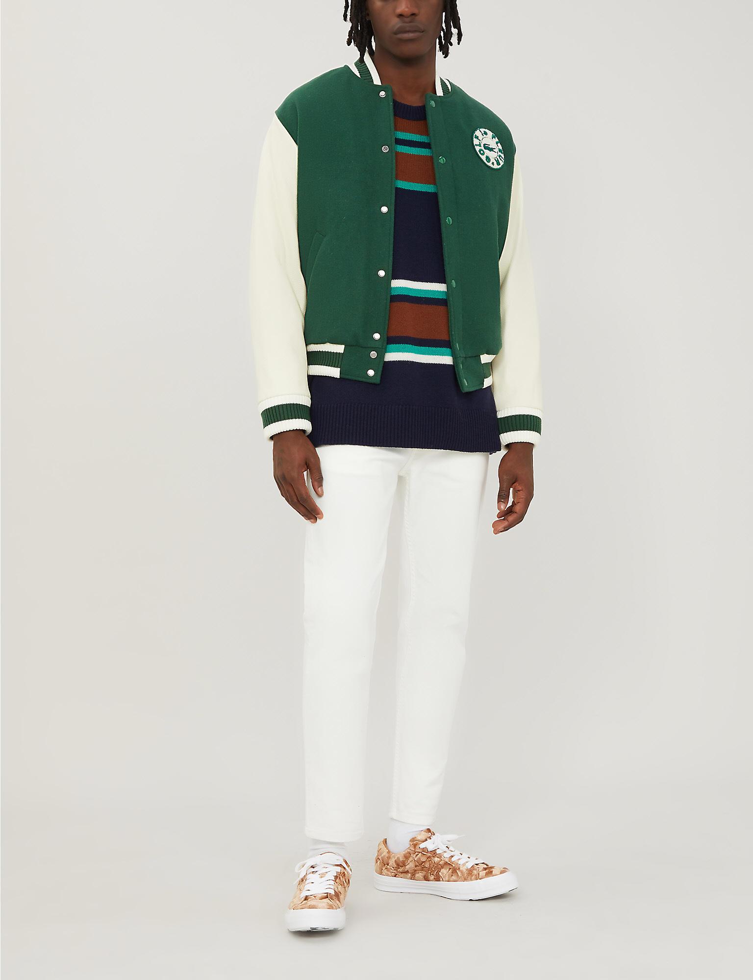 Lacoste X Golf Le Fleur* Wool-blend And Leather Bomber Jacket for 