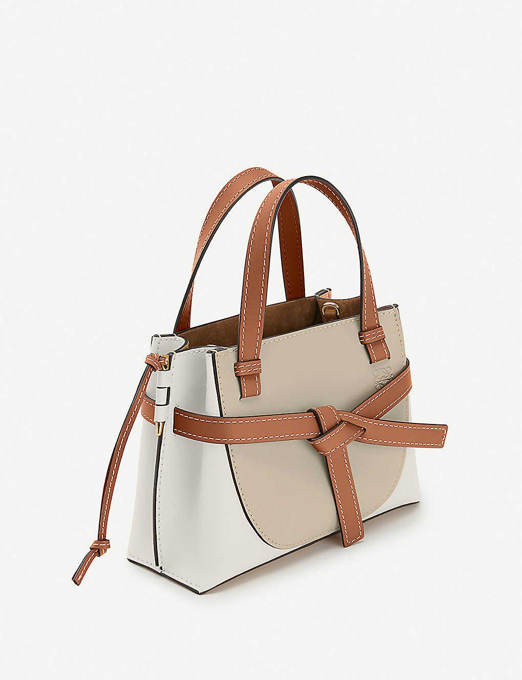 Loewe Gate Mini Leather Tote Bag in Brown Lyst