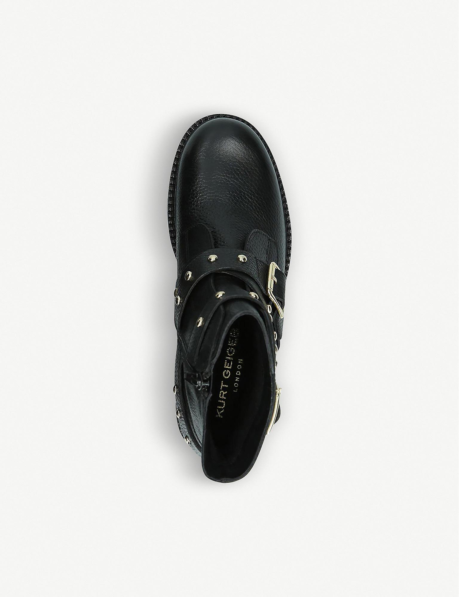 Black Stinger Studded Leather Boots 
