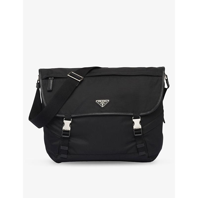 Prada Black Nylon and Leather Buckled Shoulder Bag main image 0