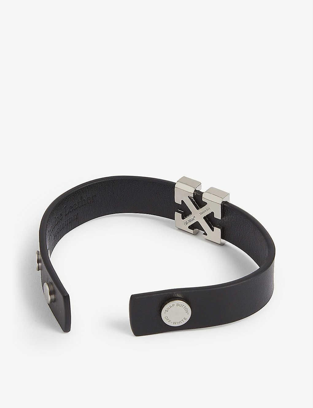 Off-White c/o Virgil Abloh Off White Arrow-embellished Leather Bracelet in  Black for Men