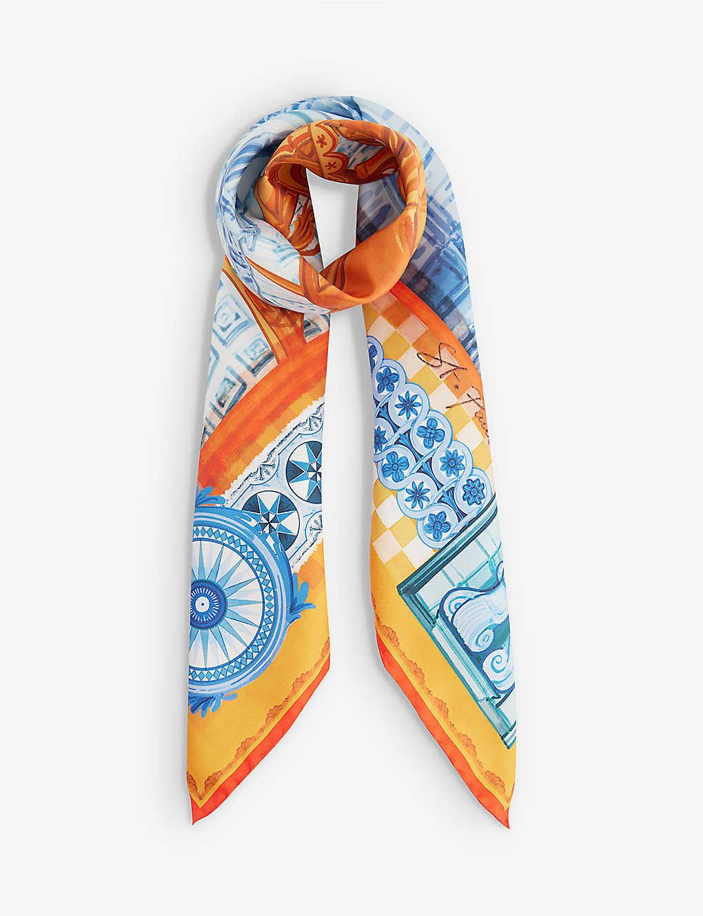 Burberry St Paul's Graphicprint Silk Scarf in White Lyst
