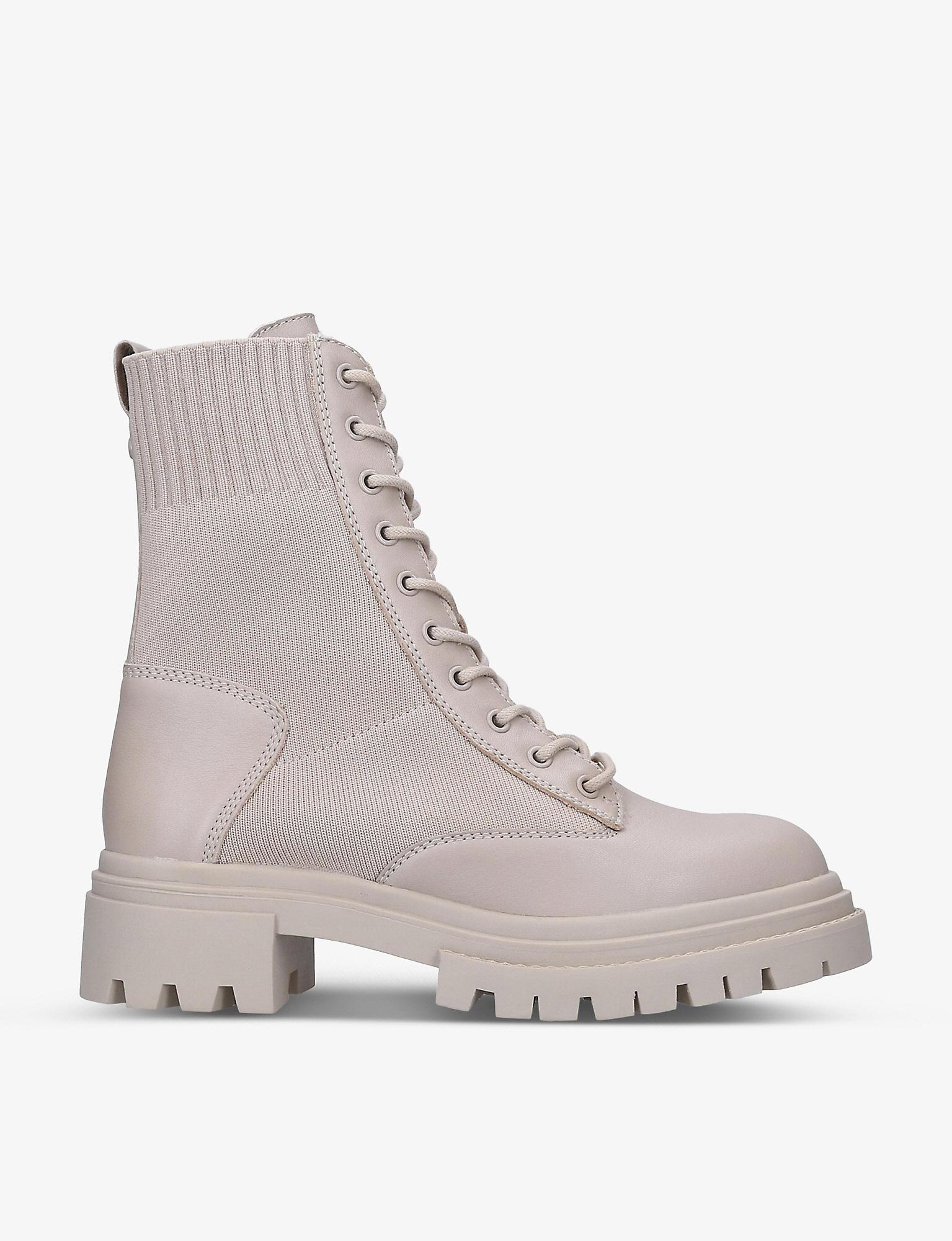hyppigt Jeg accepterer det Skråstreg ALDO Reflow Knitted-panel Leather Ankle Boots in Gray | Lyst