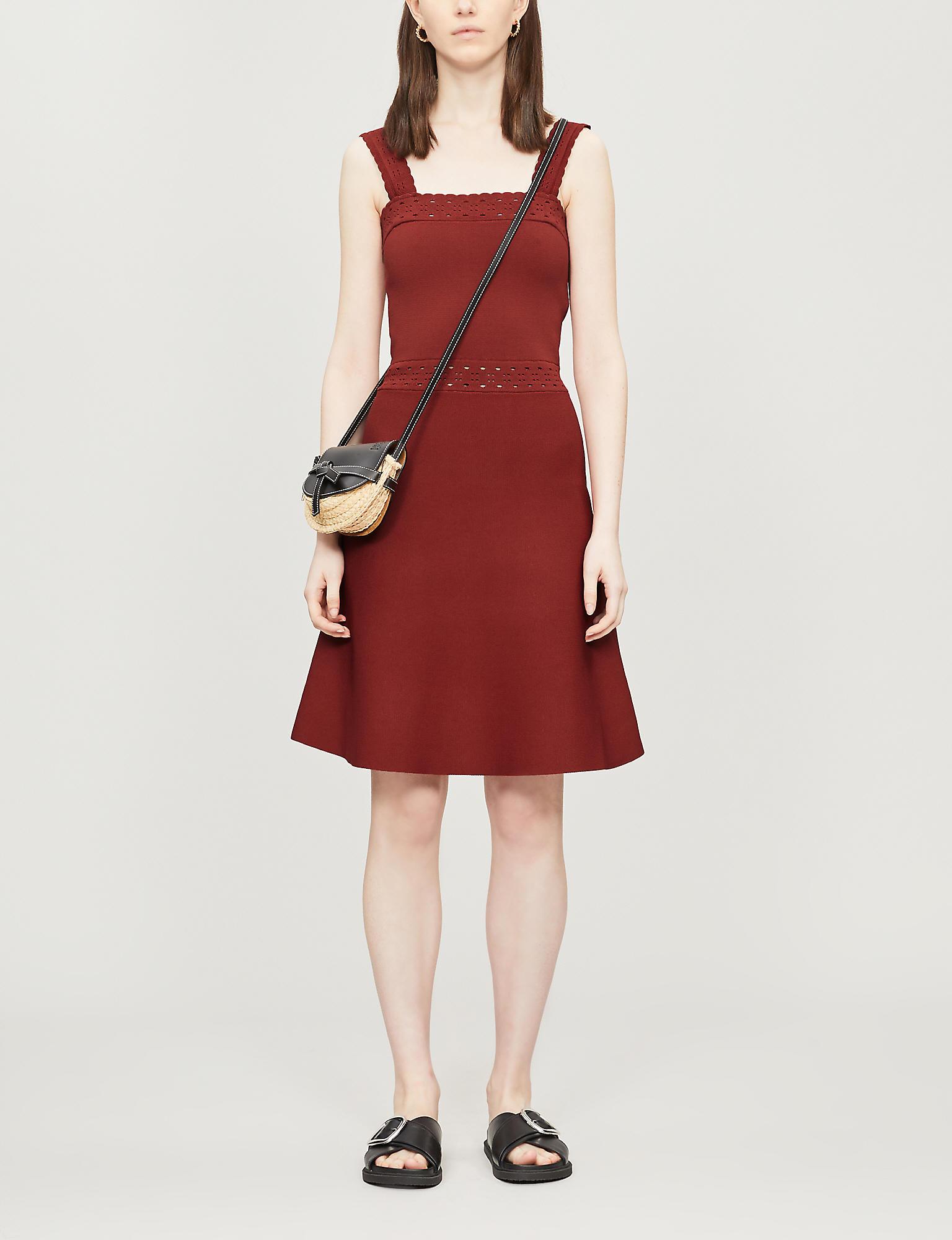 Sandro Synthetic Alyson Sleeveless Stretch-knit Dress in Red - Lyst
