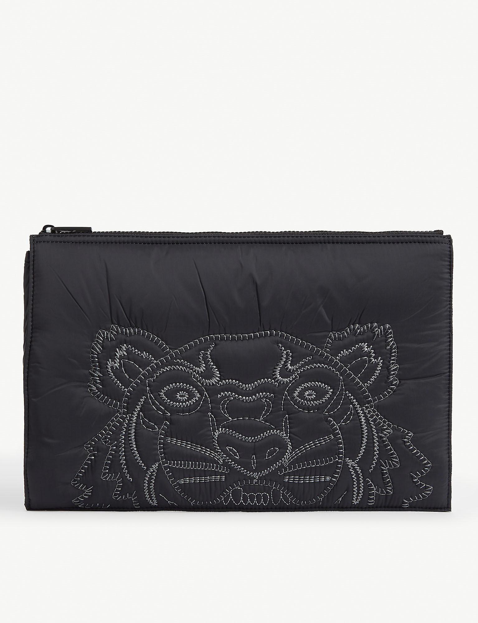 KENZO Synthetic Tiger Pouch Bag in Black Lyst