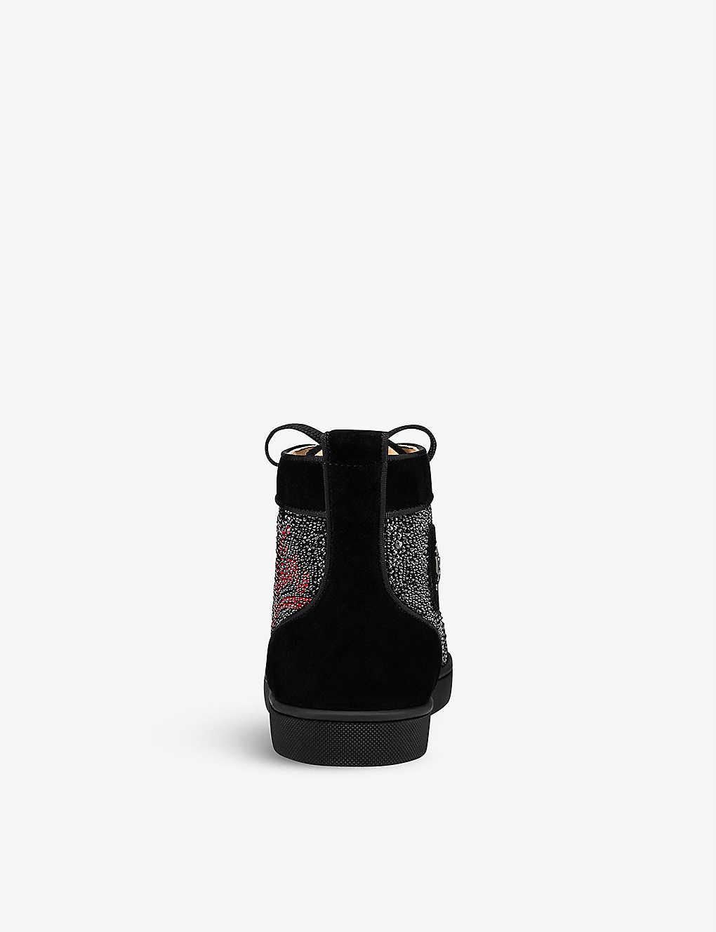Siam Navy Louis Strass Flat Suede 