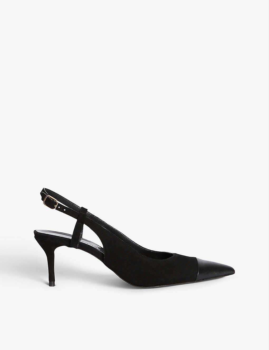 Claudie Pierlot Panelled-toe Leather Slingback Courts in Black | Lyst UK