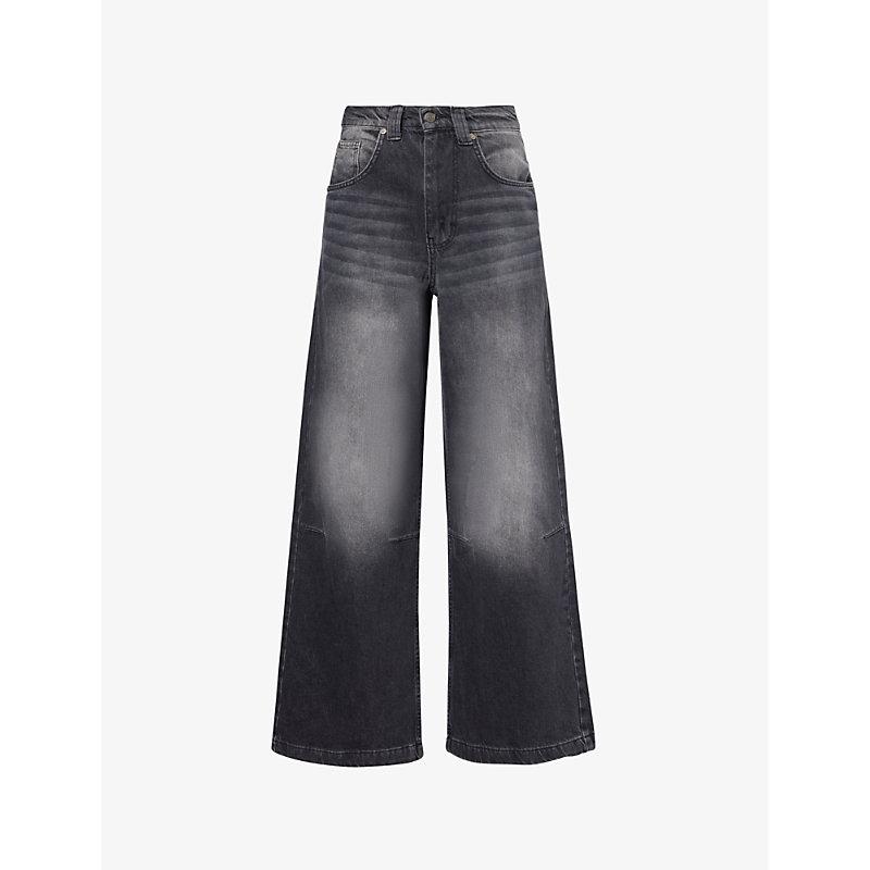 Jaded London Women´s Blue Colossus Faded-Wash Relaxed-Fit Low 