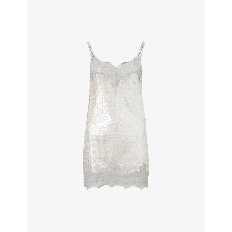 monique lhuillier strapless lace-detailed printed mini dress Monique Lhuillier Sequined Pearly Strapless Structured Mini Dress, Noir, Women's, 8, Cocktail & Party Wedding Guest Dresses Strapless Dresses main image 1