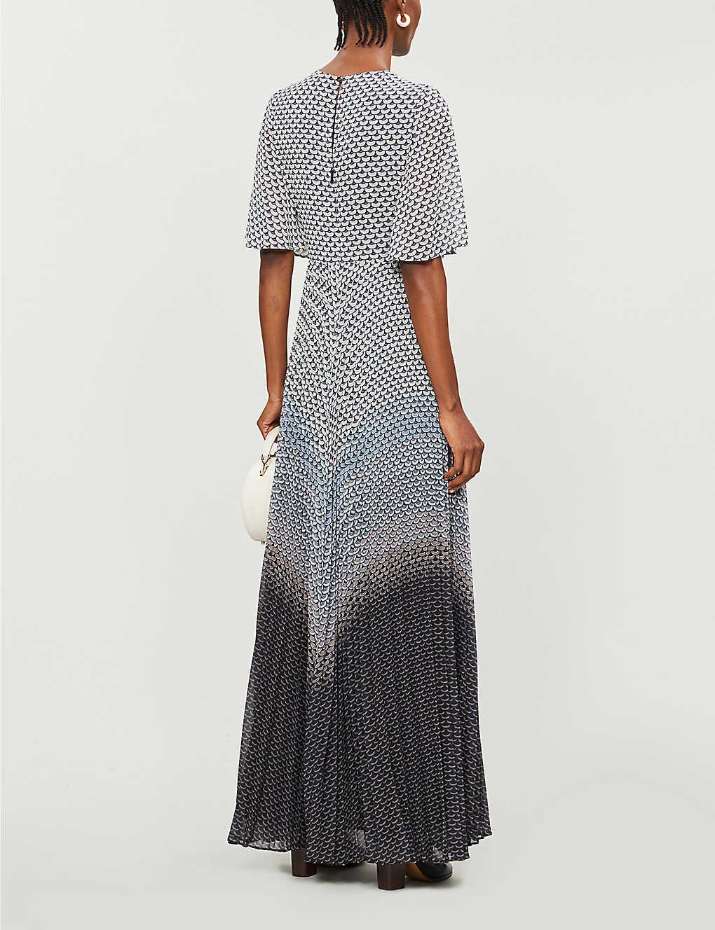 Ted Baker Trishna Printed Chiffon Maxi Dress in Black - Lyst