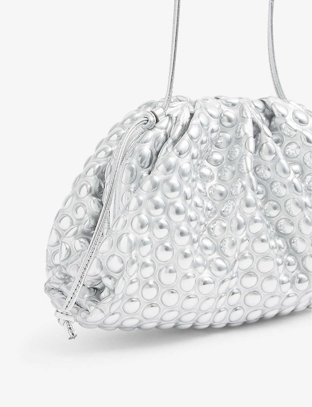 Bottega Veneta Bag Knot Crocodile Clutch Woven Silver Details – Mightychic