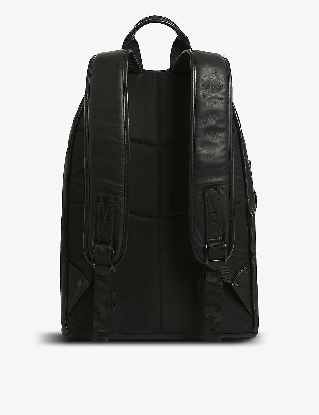 AllSaints Mens Black Arena Leather Backpack 1 Size | Lyst