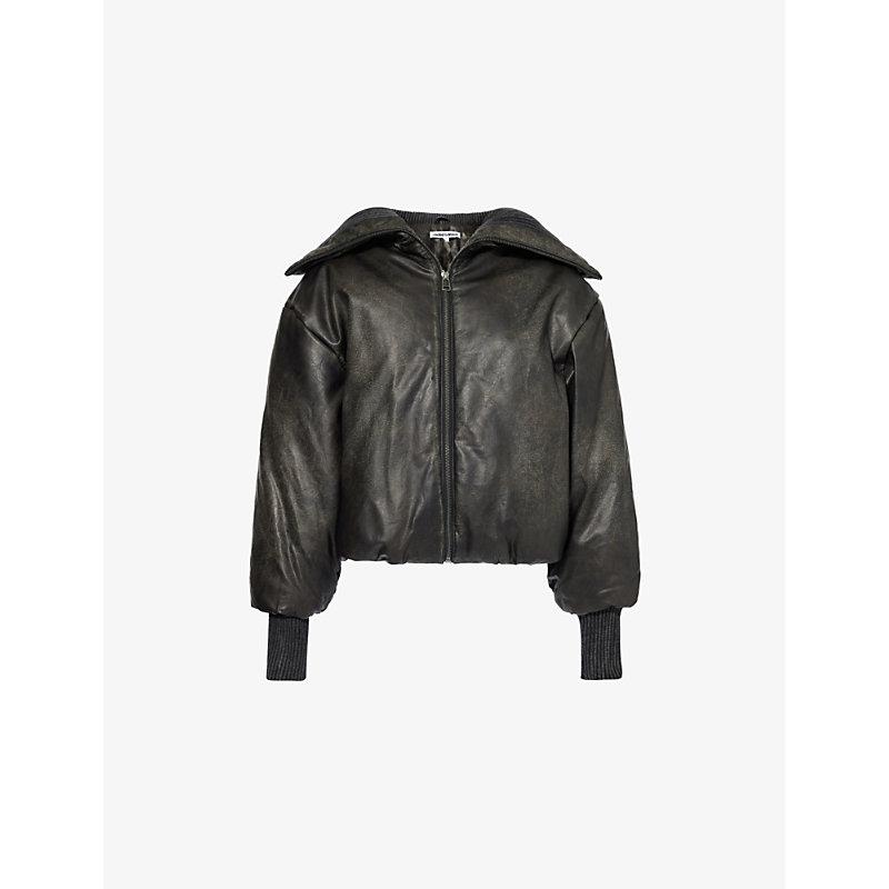 【JADED LONDON】High-neck padded faux-leather jacket Alloy Vegan Leather Bomber Jacket | Jaded London | Clothing