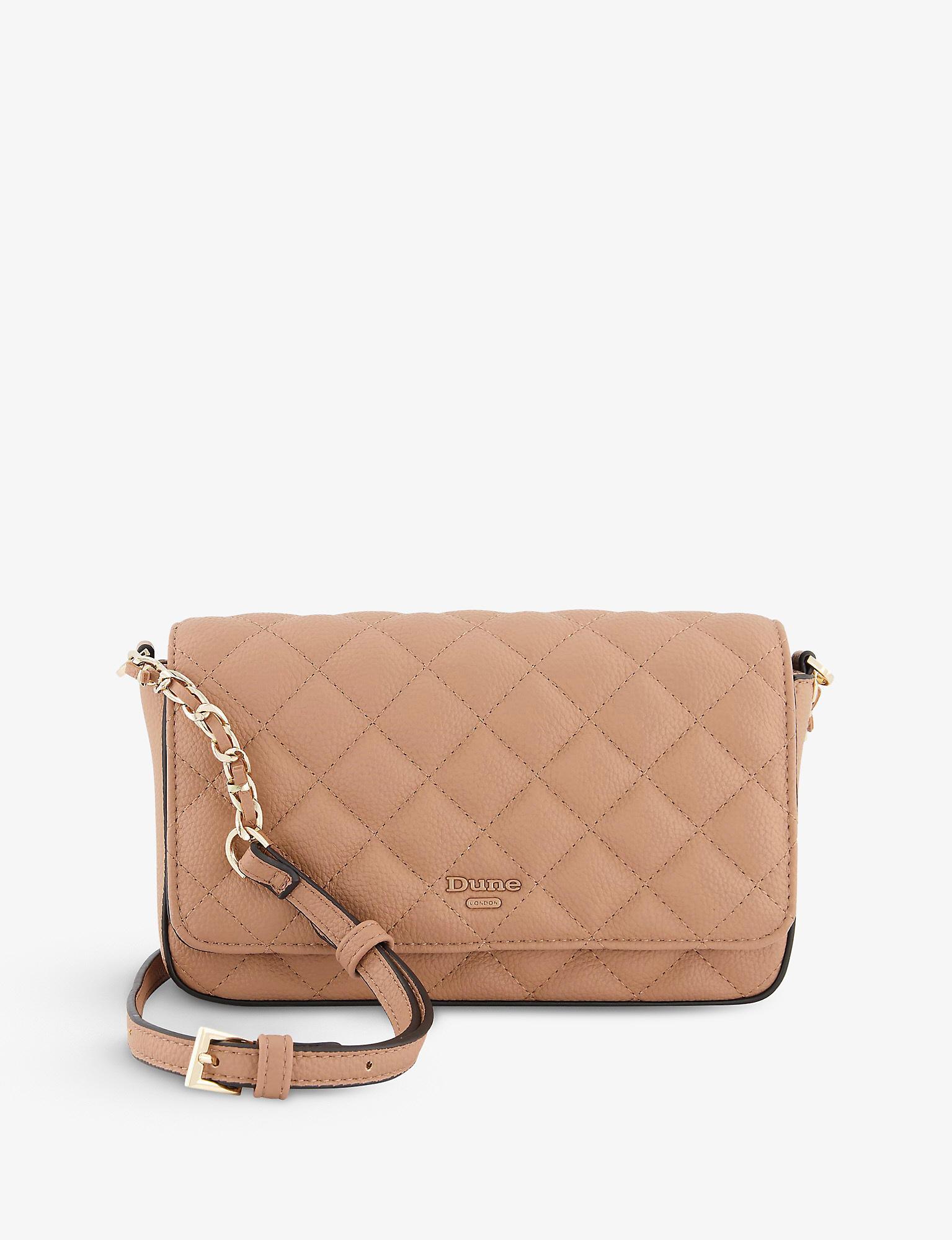 Dune Dupree Quilted Faux-leather Cross-body Bag in Natural | Lyst