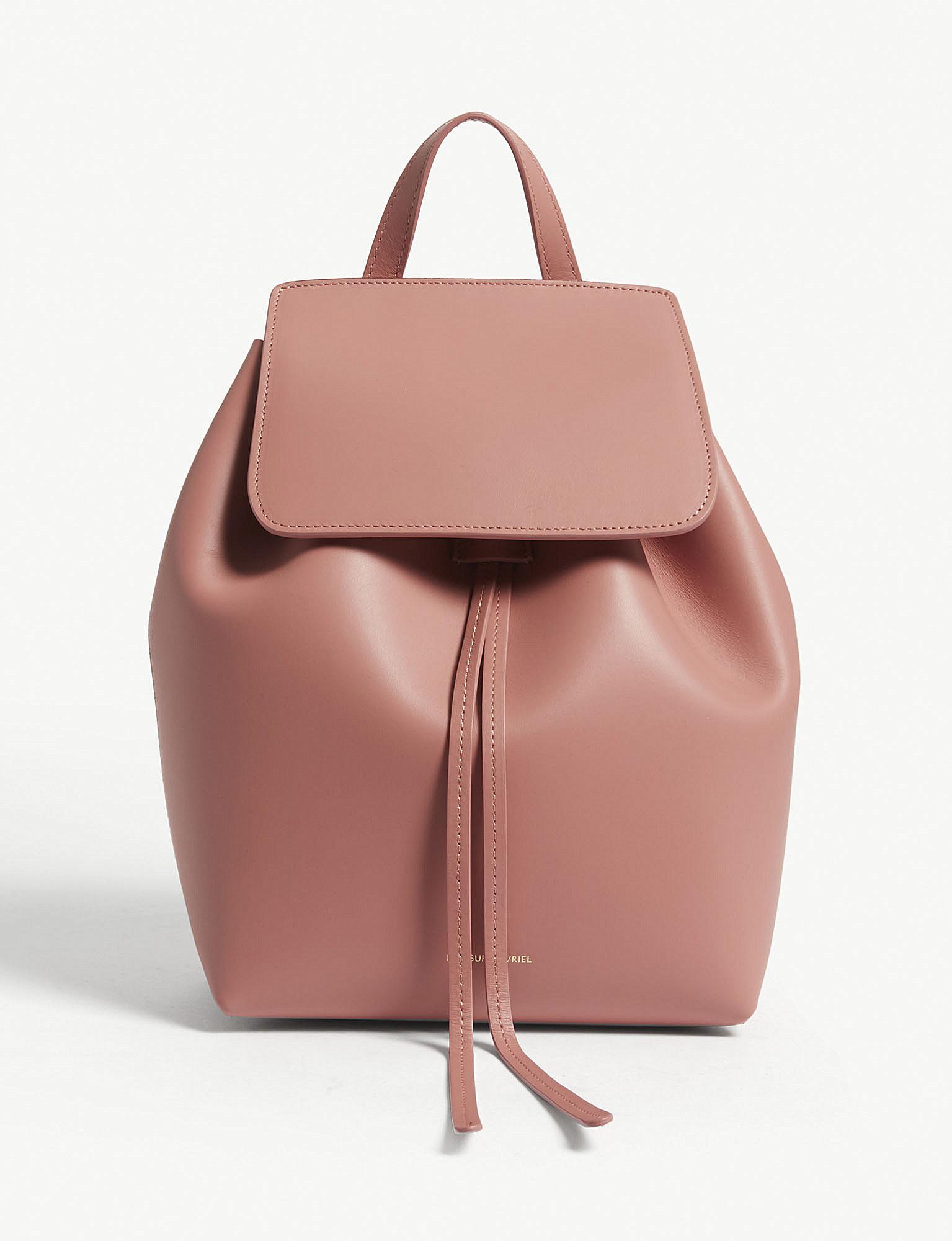 blush leather backpack