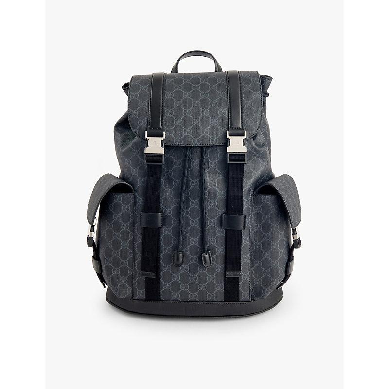 Gucci black canvas backpack hotsell
