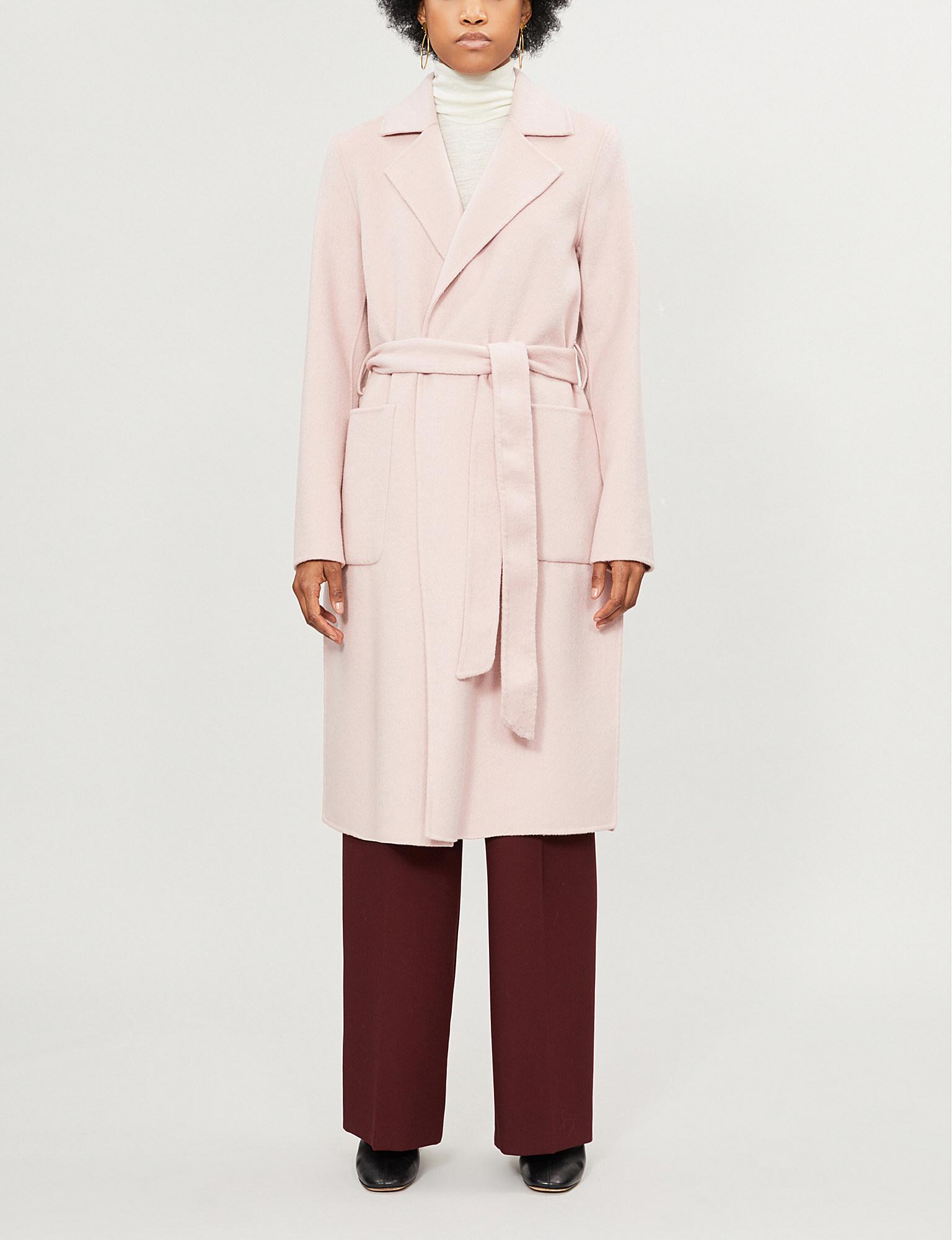 wrap around wool coat