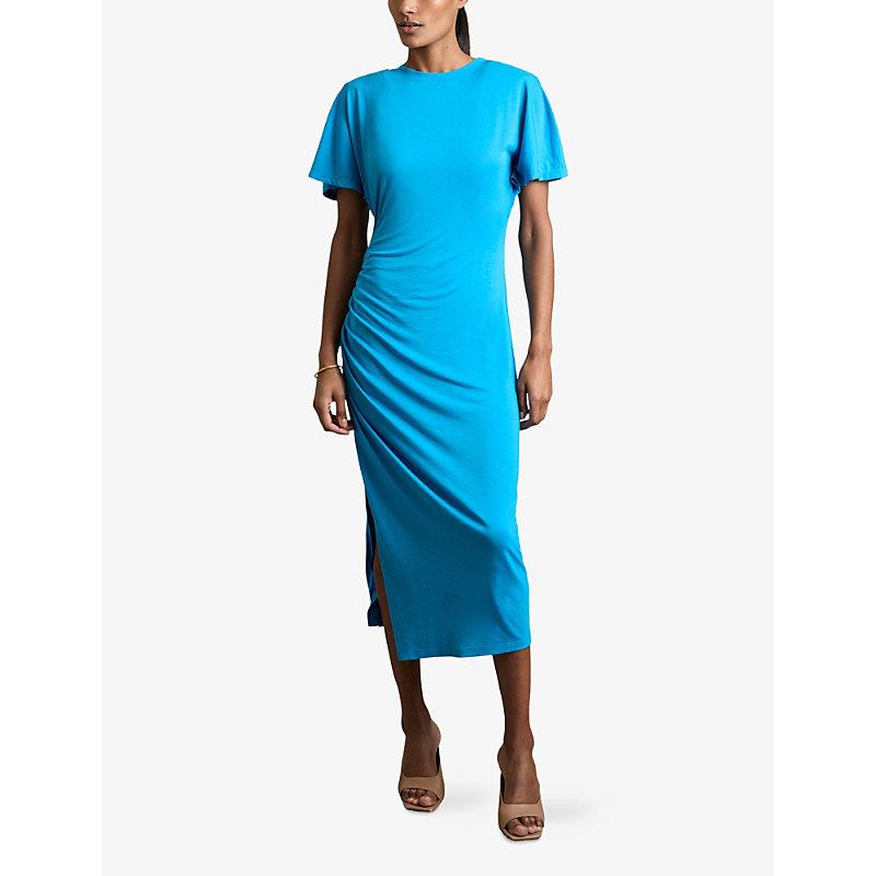 【海外限定】REISSスカート☆Aurelie Ruched-Side Stretch-Jerse Reiss Aurelie Ruched Midi Skirt, Mink