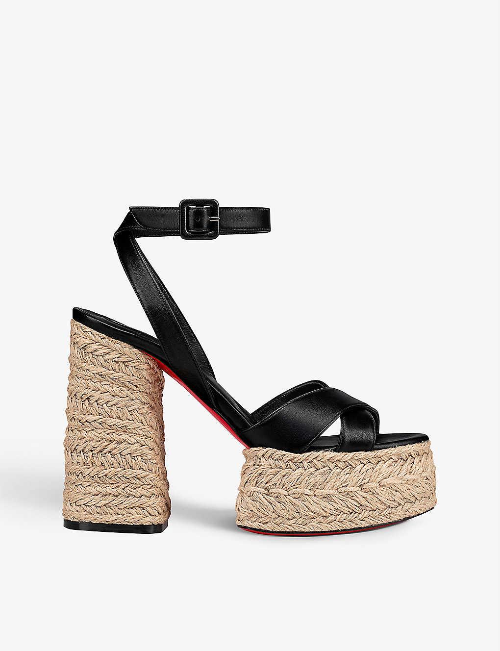Christian Louboutin Super Mariza Leather And Espadrille Sandals in ...