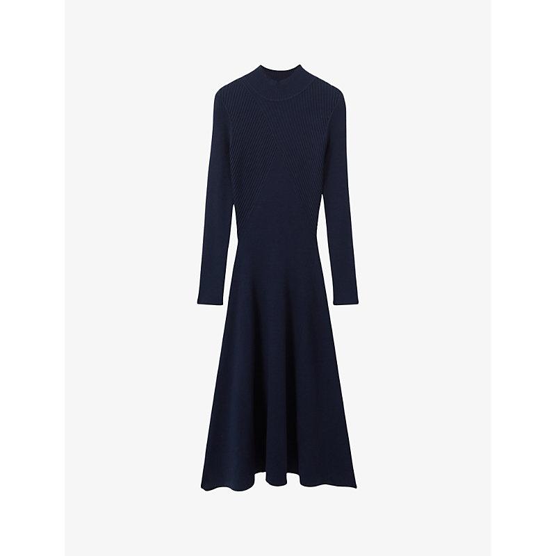 【海外限定】REISSワンピース☆Hannah flared knitted midi dres Reiss Hannah Flared Knitted Midi Dress in Blue | Lyst UK
