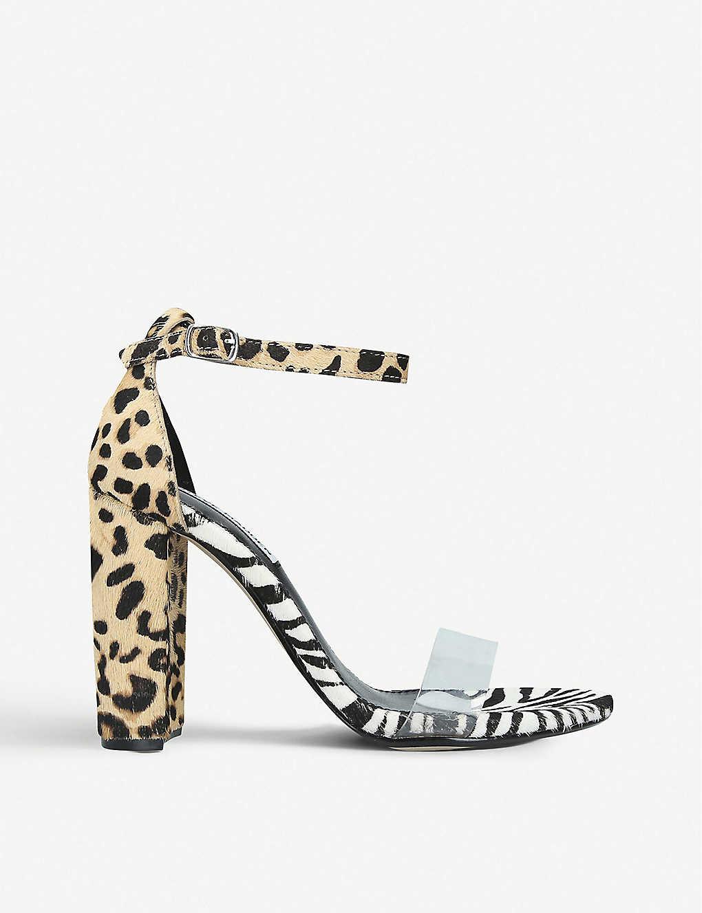 Steve Madden Carrson Leopard And Zebra-print Faux-leather Heeled Sandals |  Lyst