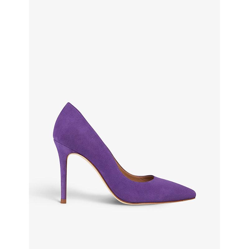 LK Bennett Fern Pointed-toe Heeled Suede Court Shoes in Purple | Lyst