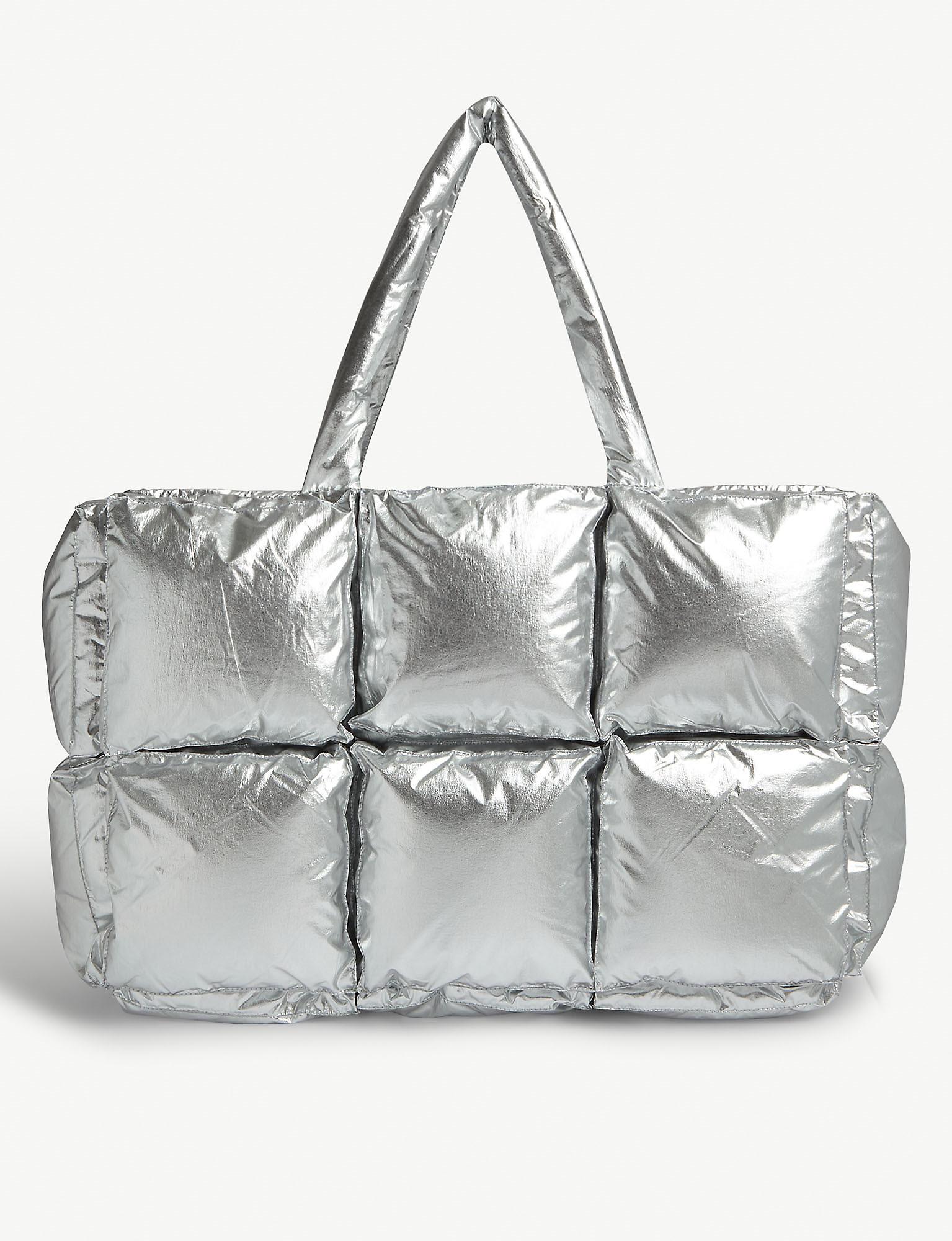 Off-White c/o Virgil Abloh Leather Xl Puffer Tote Bag in Silver (Metallic)  | Lyst