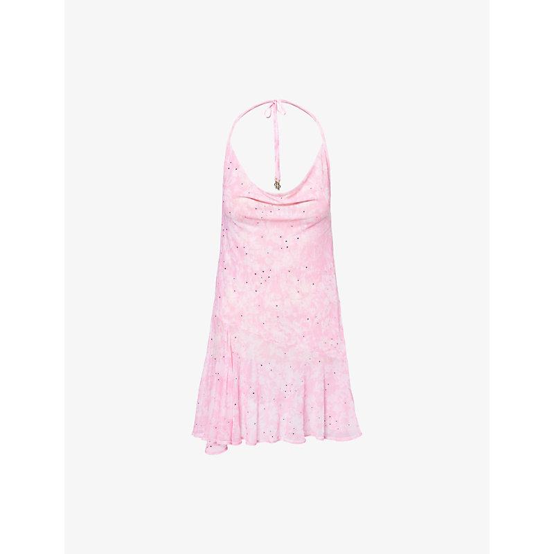 Juicy Couture X Disney Power Halterneck Stretch-Woven Mini Dress in Pink |  Lyst