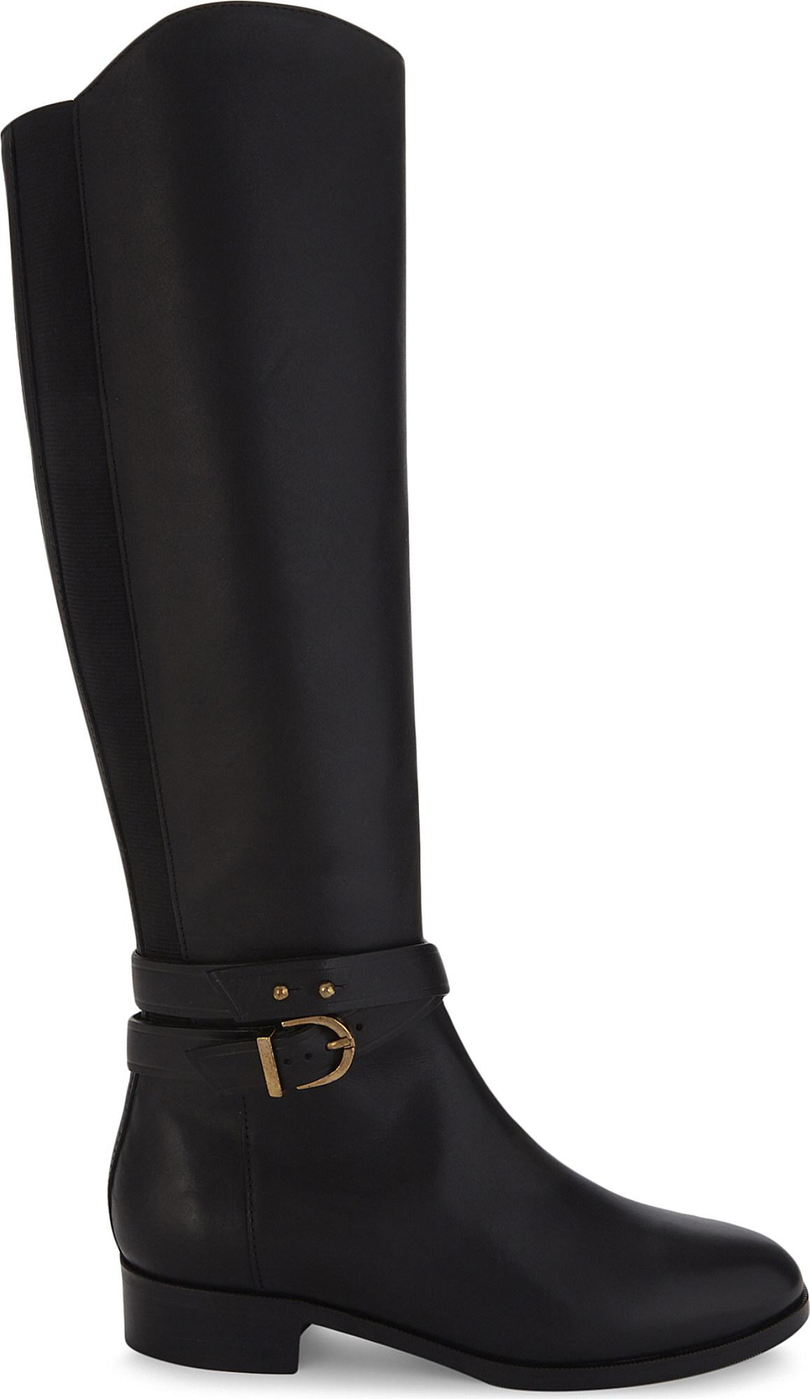 L.K.Bennett Kora Leather Knee-high Boots in Black - Lyst