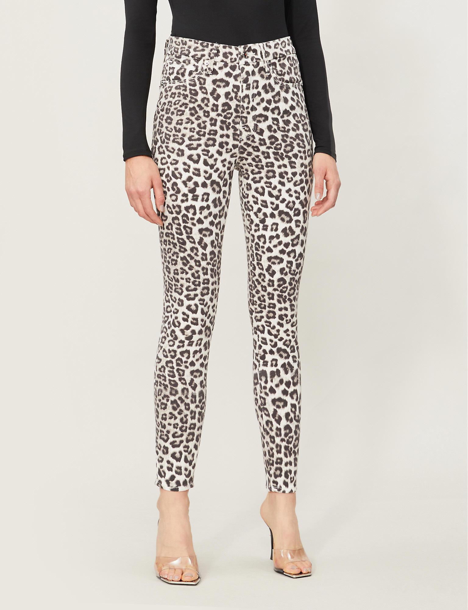 good american leopard jeans