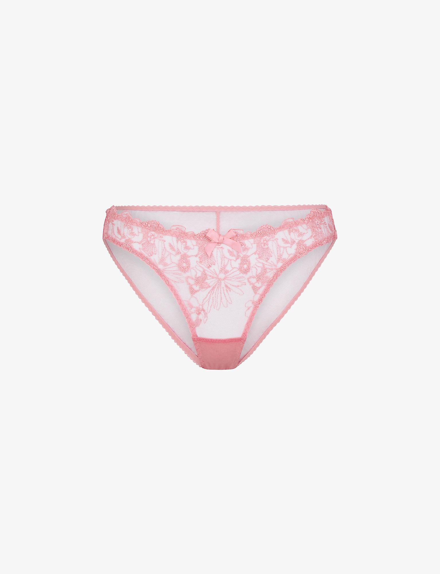 Agent Provocateur Jayce Floral-embroidered Mid-rise Lace Briefs in Pink ...