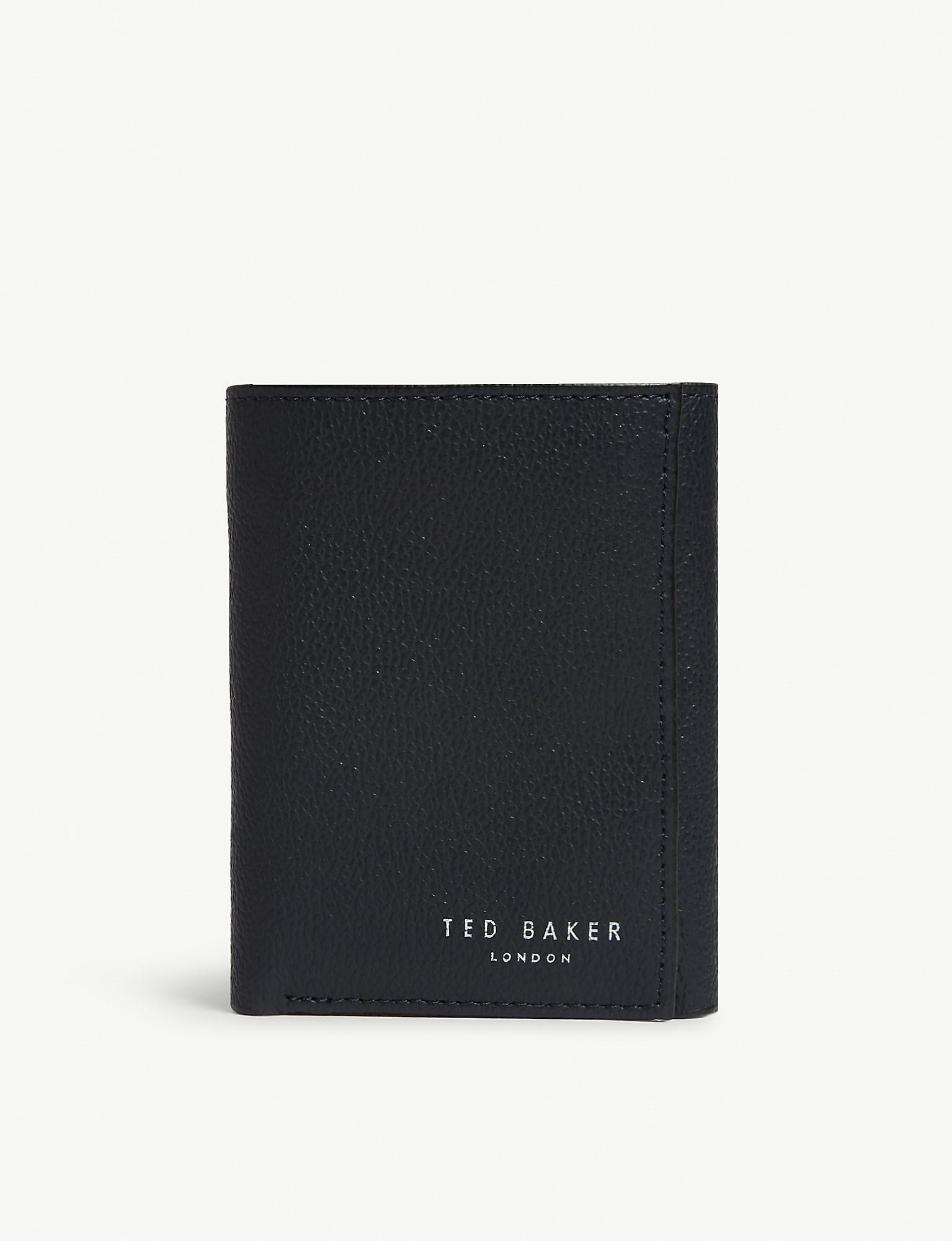 Ted Baker Gonnor Leather Trifold Wallet in Blue for Men | Lyst UK