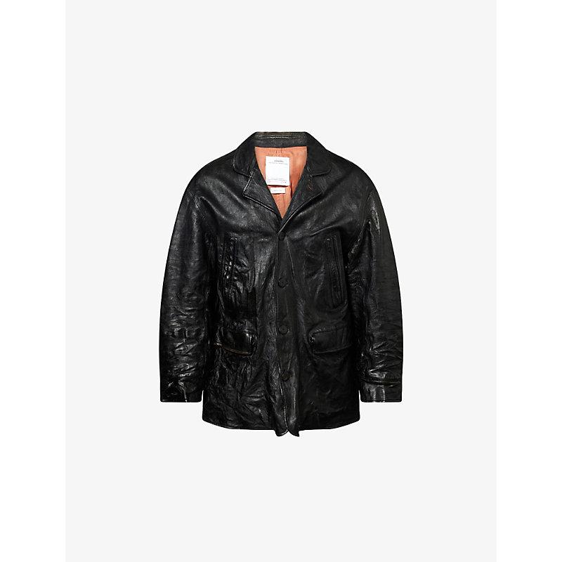 Visvim Hudson Longline Leather Coat in Black for Men | Lyst