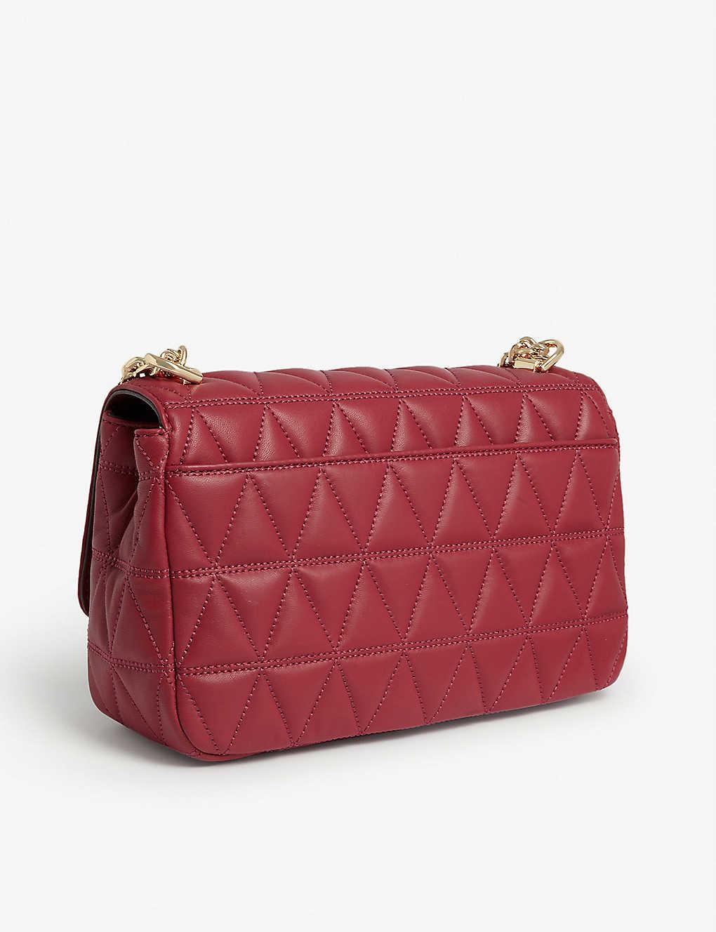 MICHAEL Michael Kors Sloan Large Quilted Leather Shoulder Bag in Berry  (Red) | Lyst