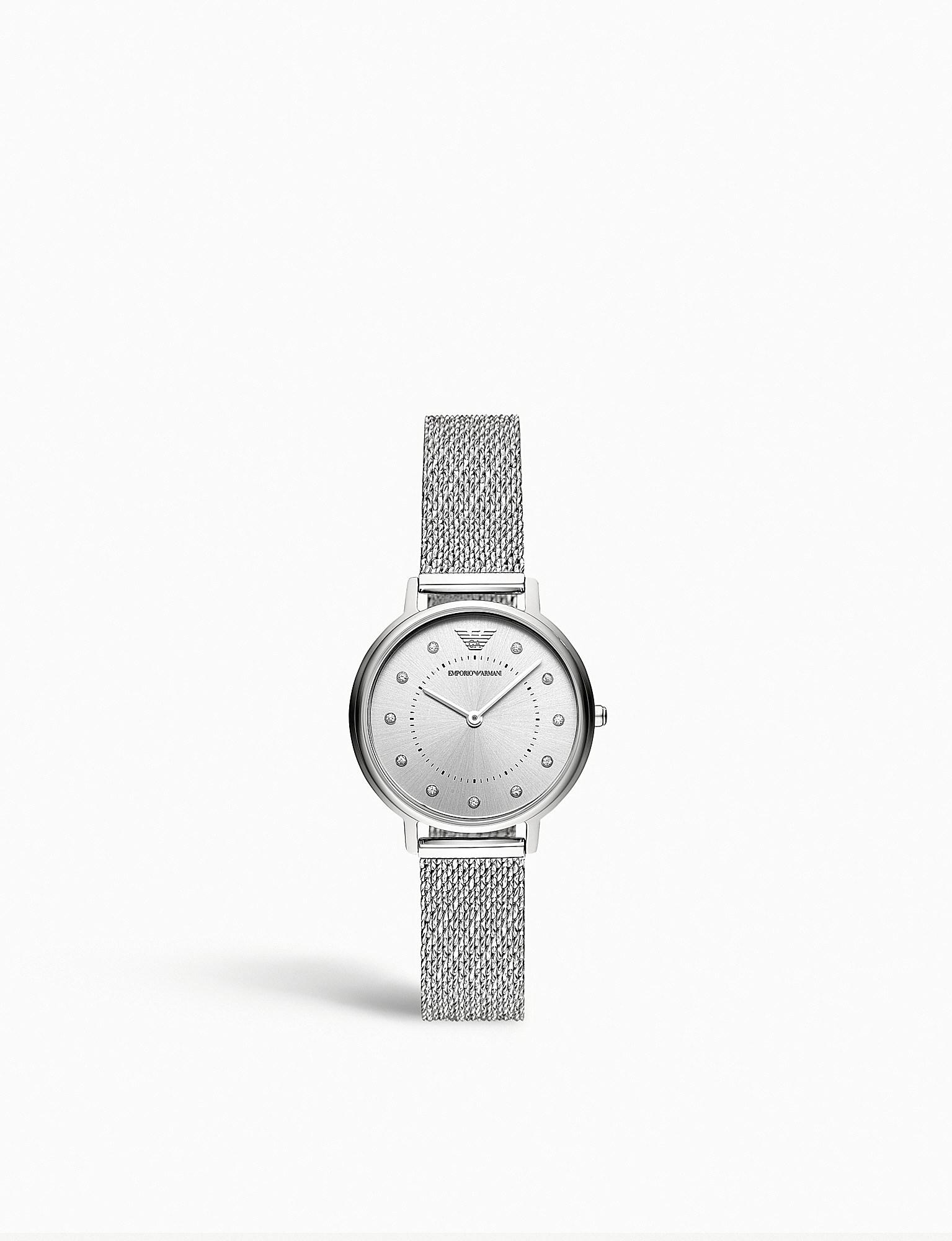 Emporio Armani Ar11128 Kappa Stainless Steel And Diamante Watch in ...