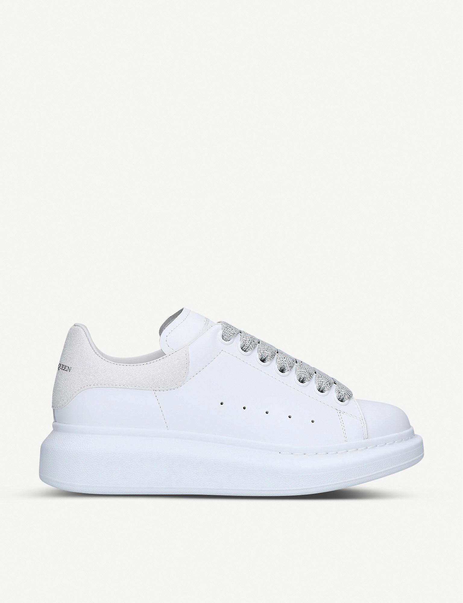 alexander mcqueen leather runway sneakers