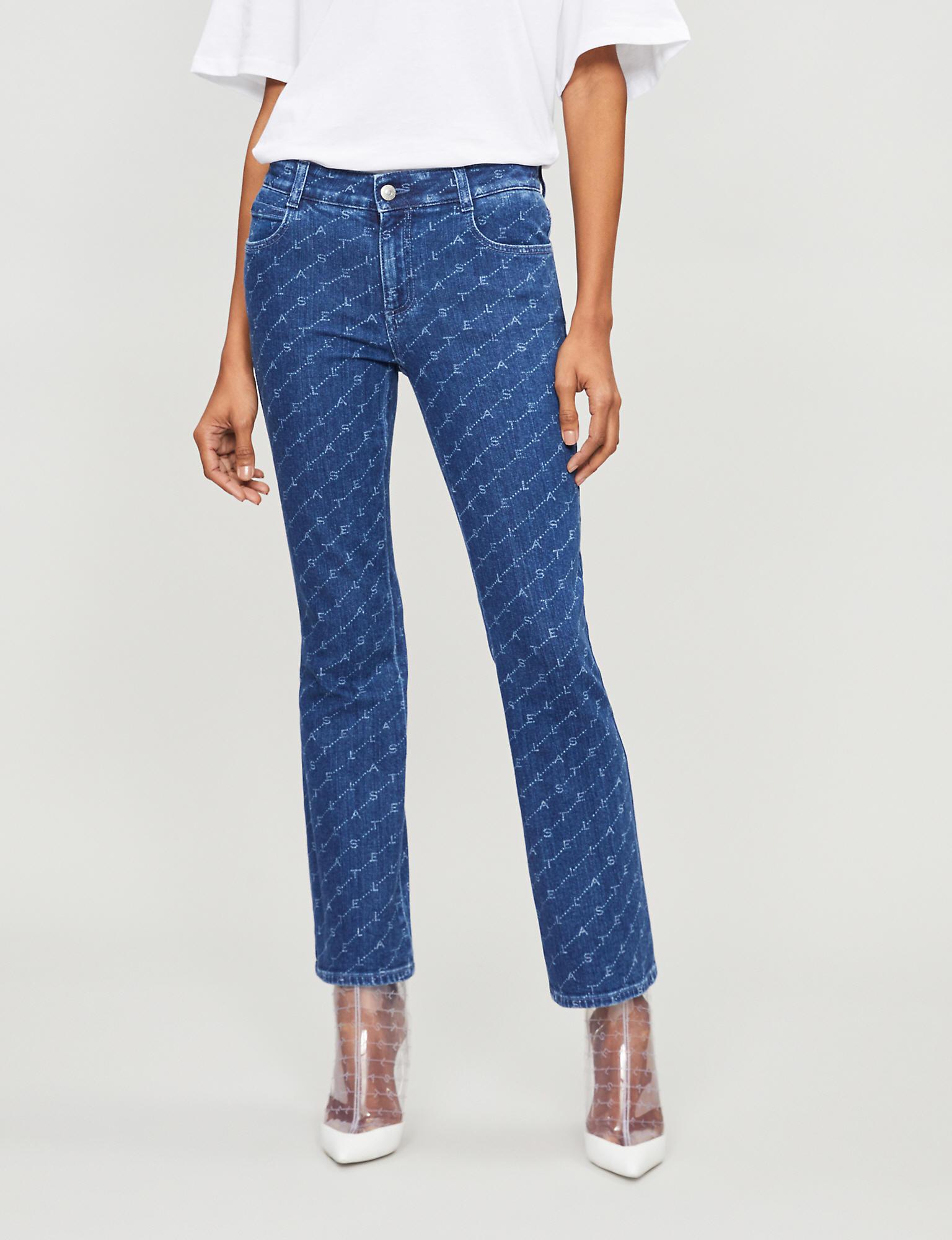 Stella McCartney Denim Logo-print Straight Mid-rise Jeans in Blue 