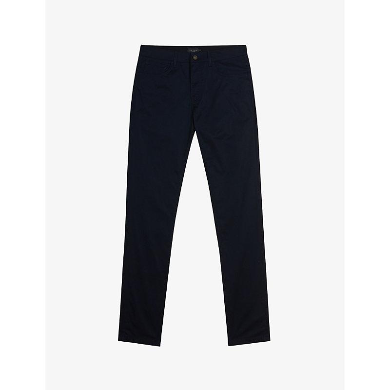 Ted Baker Daniels Slimfit Striaghtleg Stretchcotton Chinos in Blue